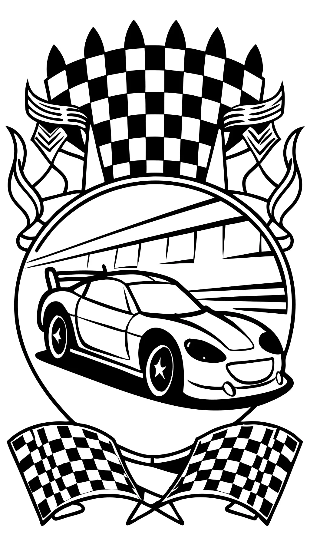 racecar coloring page